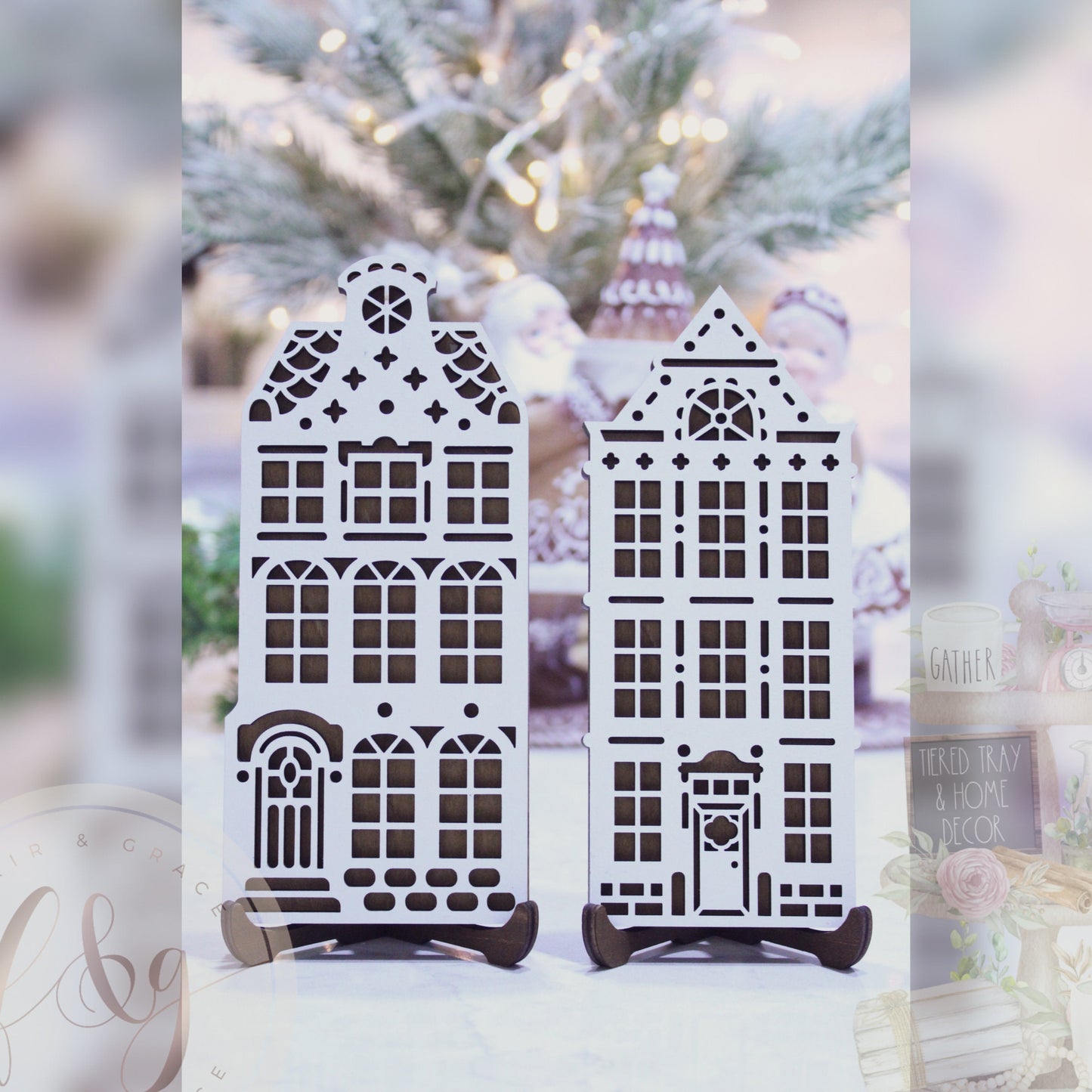 Gingerbread Dve Collection - Set of 2 Gingerbread Townhouses
