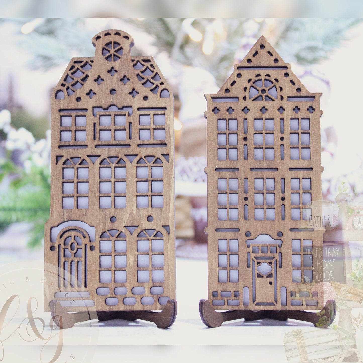 Gingerbread Dve Collection - Set of 2 Gingerbread Townhouses
