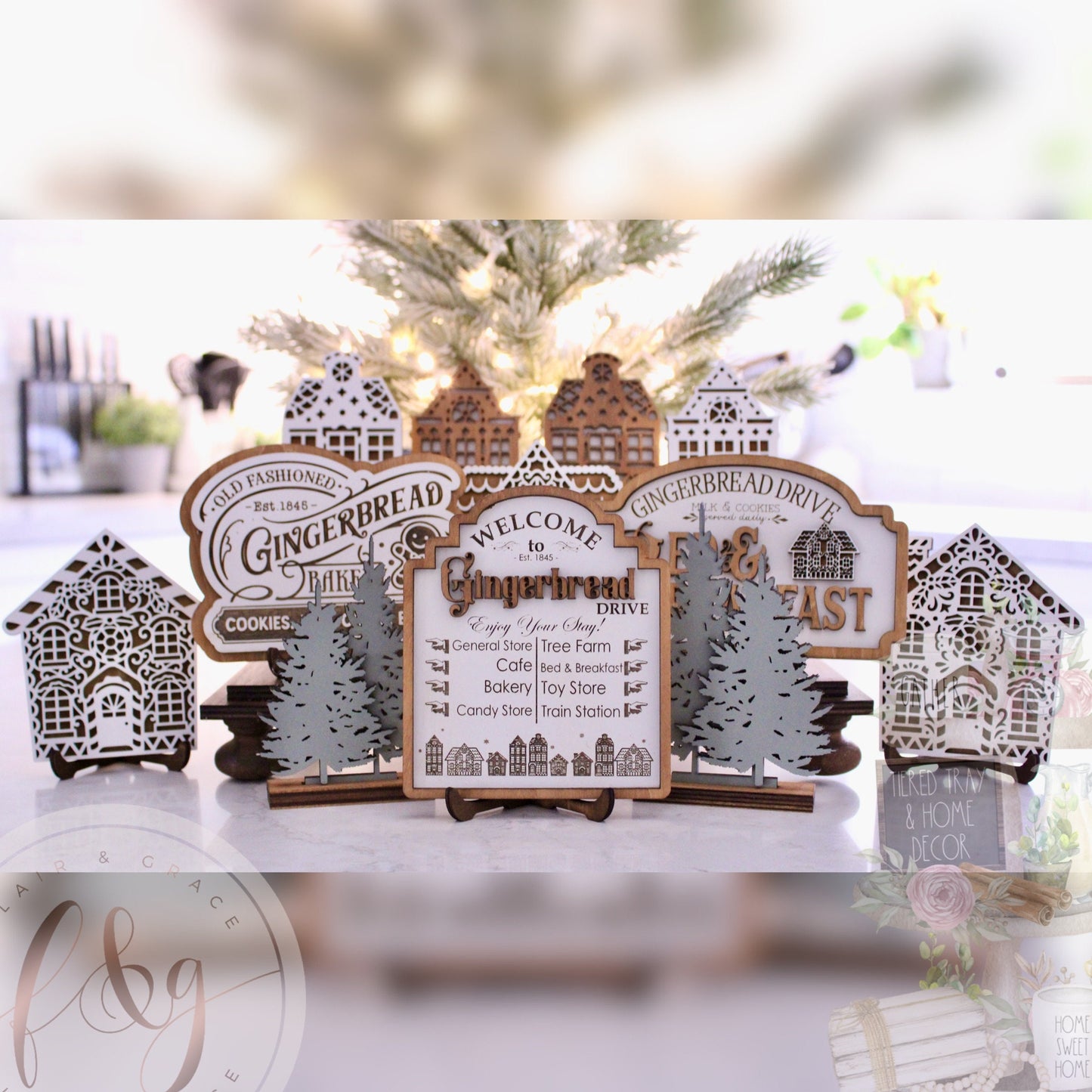 Gingerbread Dve Collection - Set of 2 Gingerbread Townhouses