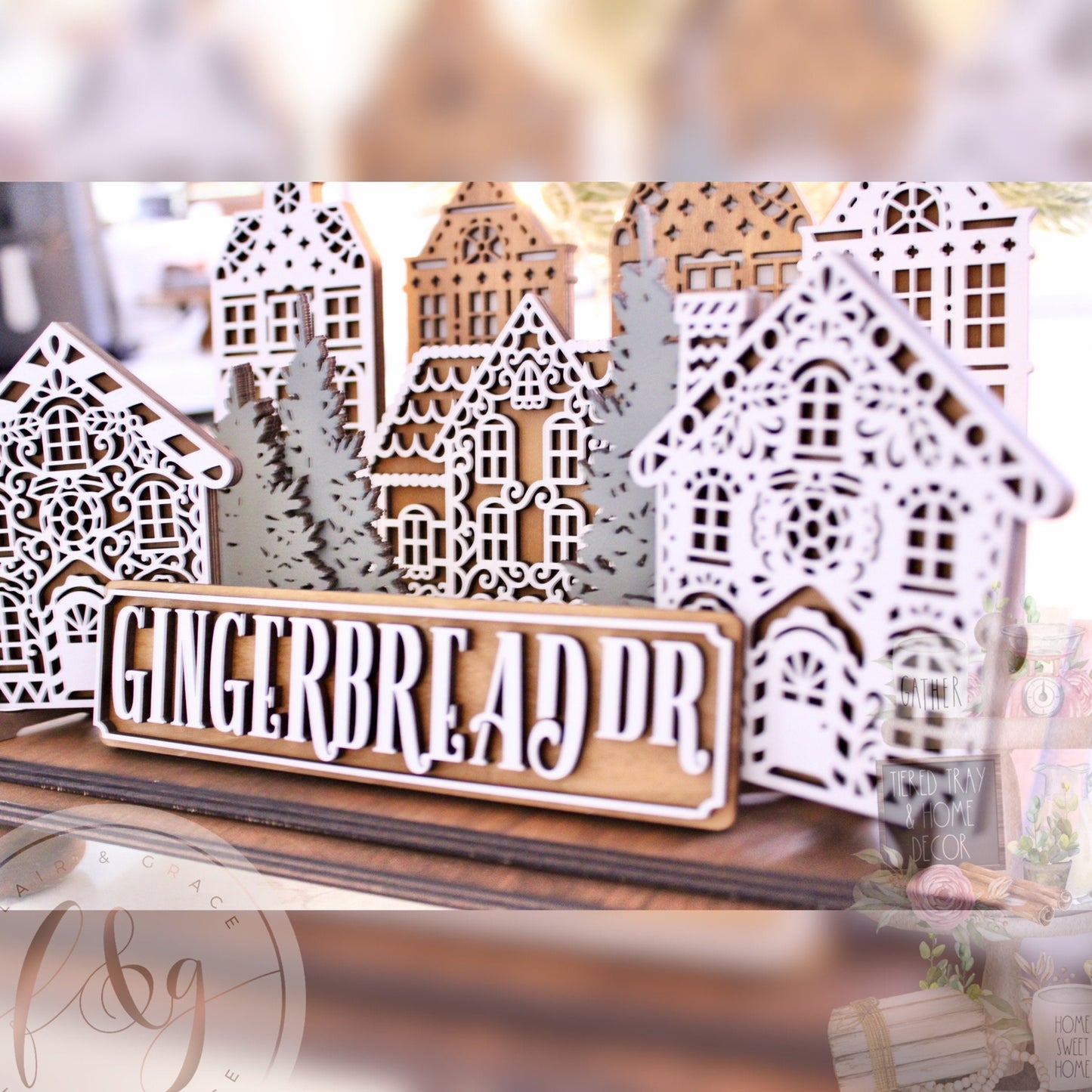 Gingerbread Dve Collection - Set of 2 Gingerbread Townhouses