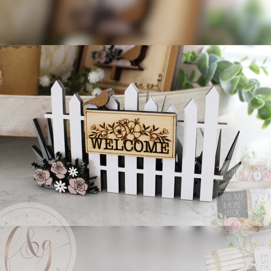 Spring Bliss Collection - Welcome Fence (freestanding)