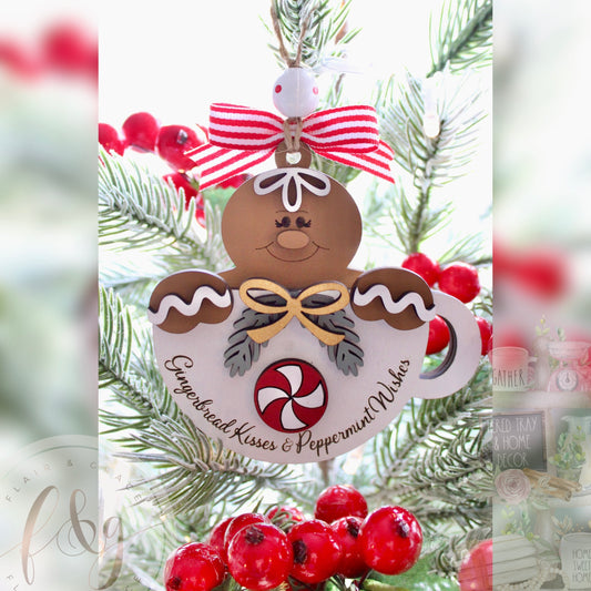 Gingerbread Teacup Ornament