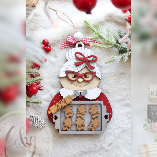Mrs Claus Personalised Bakery Ornament