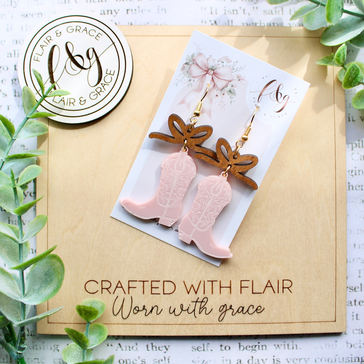 Pink Cowboy Boots with Timber Bow