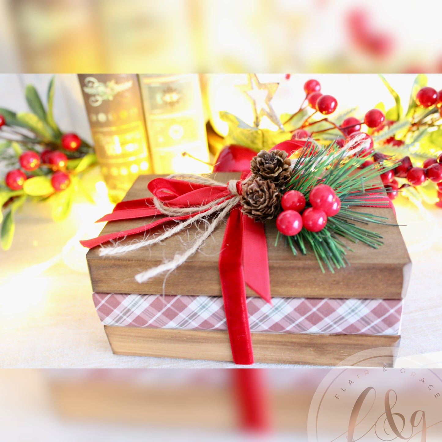 Cozy Christmas Bookshop Collection - Faux Bookstack