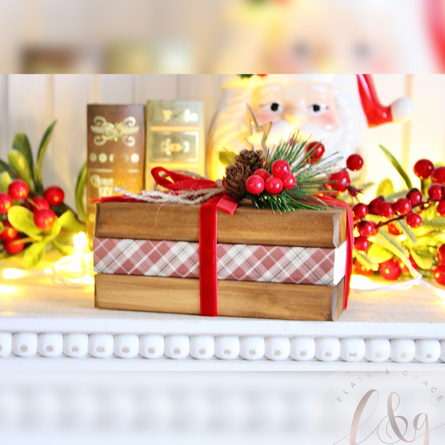 Cozy Christmas Bookshop Collection - Faux Bookstack