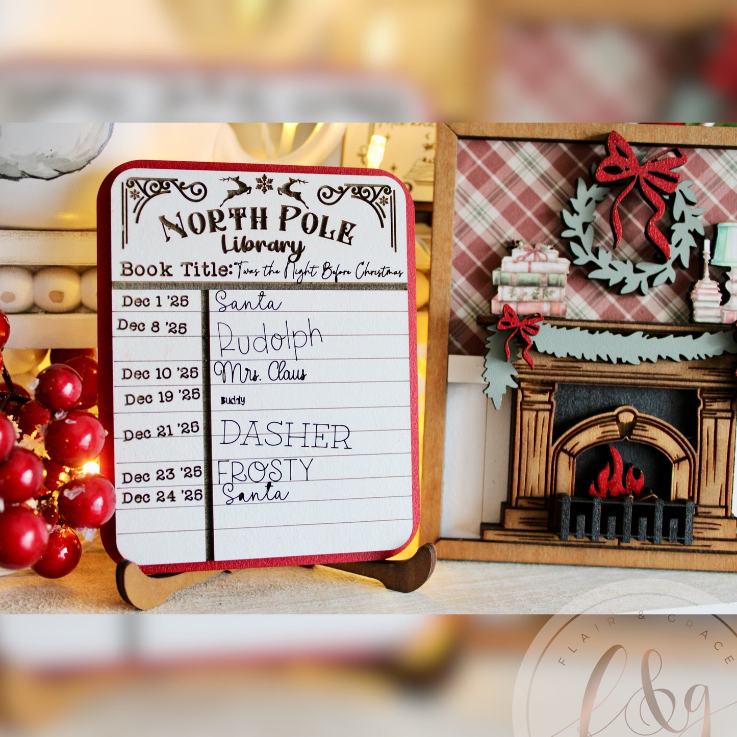 Cozy Christmas Bookshop Collection - Library Book Ticket