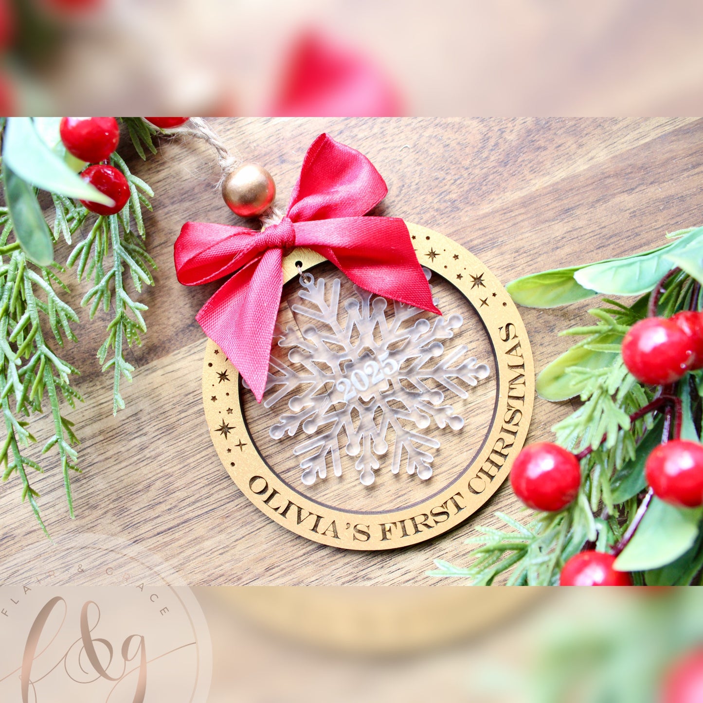 Baby’s 1st Christmas Personalised Ornament