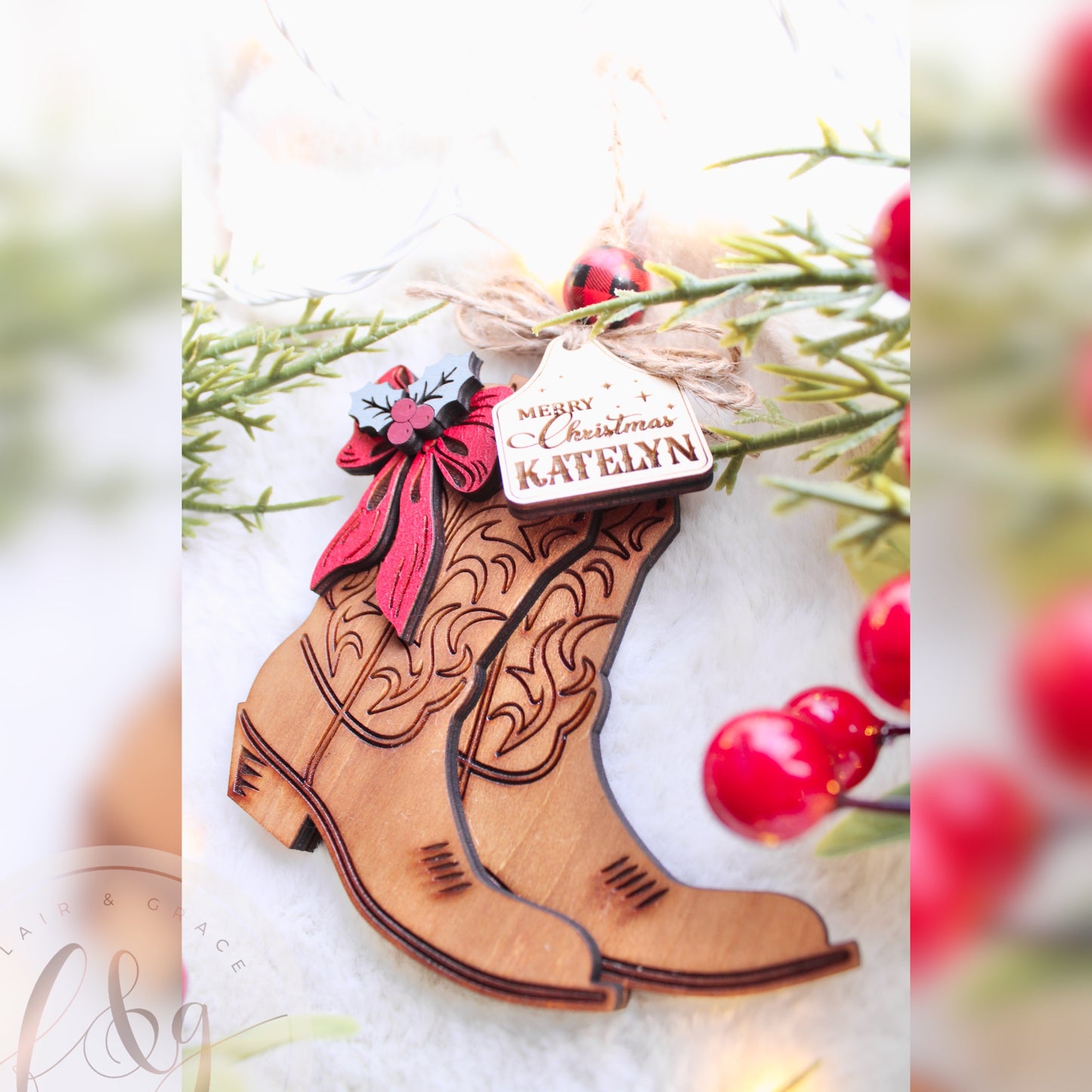 Personalised Cowboy / Cowgirl Boots Ornament