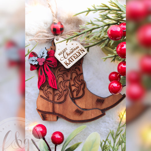 Personalised Cowboy / Cowgirl Boots Ornament