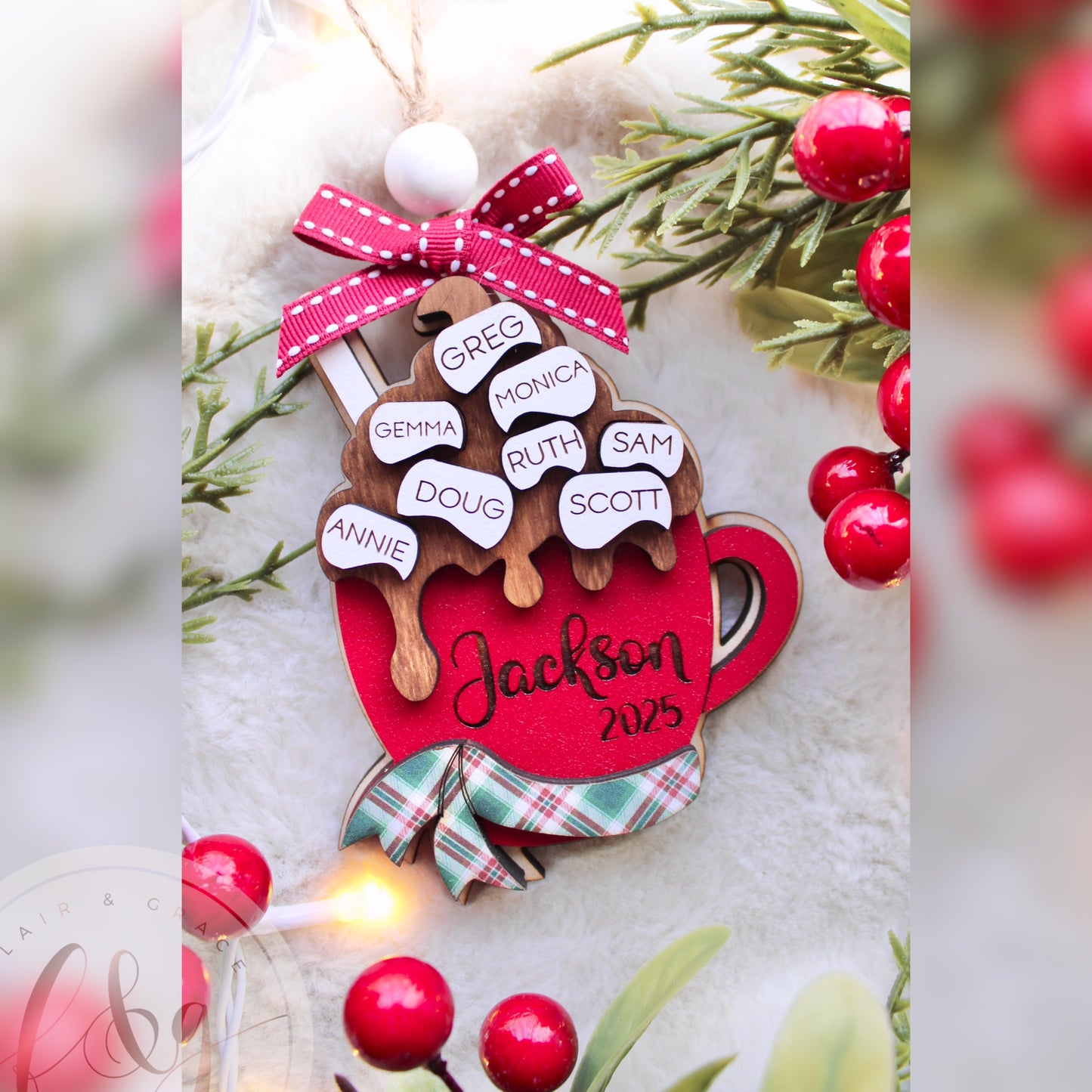 Personalised Family Hot Cocoa / Chocolate Ornament