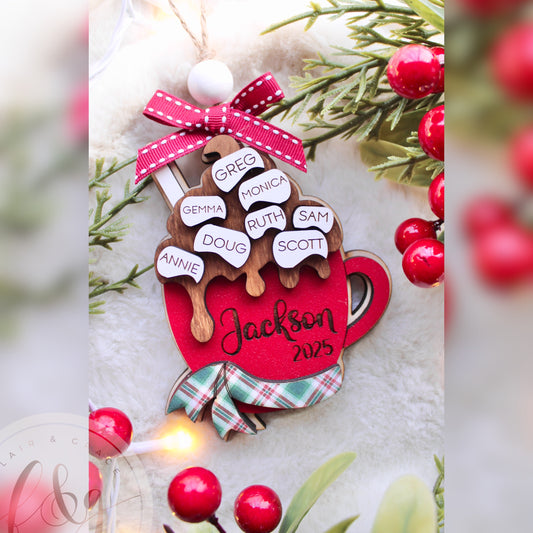 Personalised Family Hot Cocoa / Chocolate Ornament