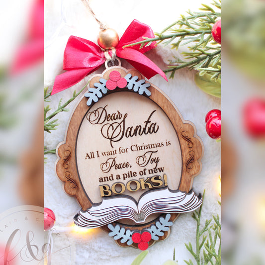 Dear Santa Personalised Bookish Ornament