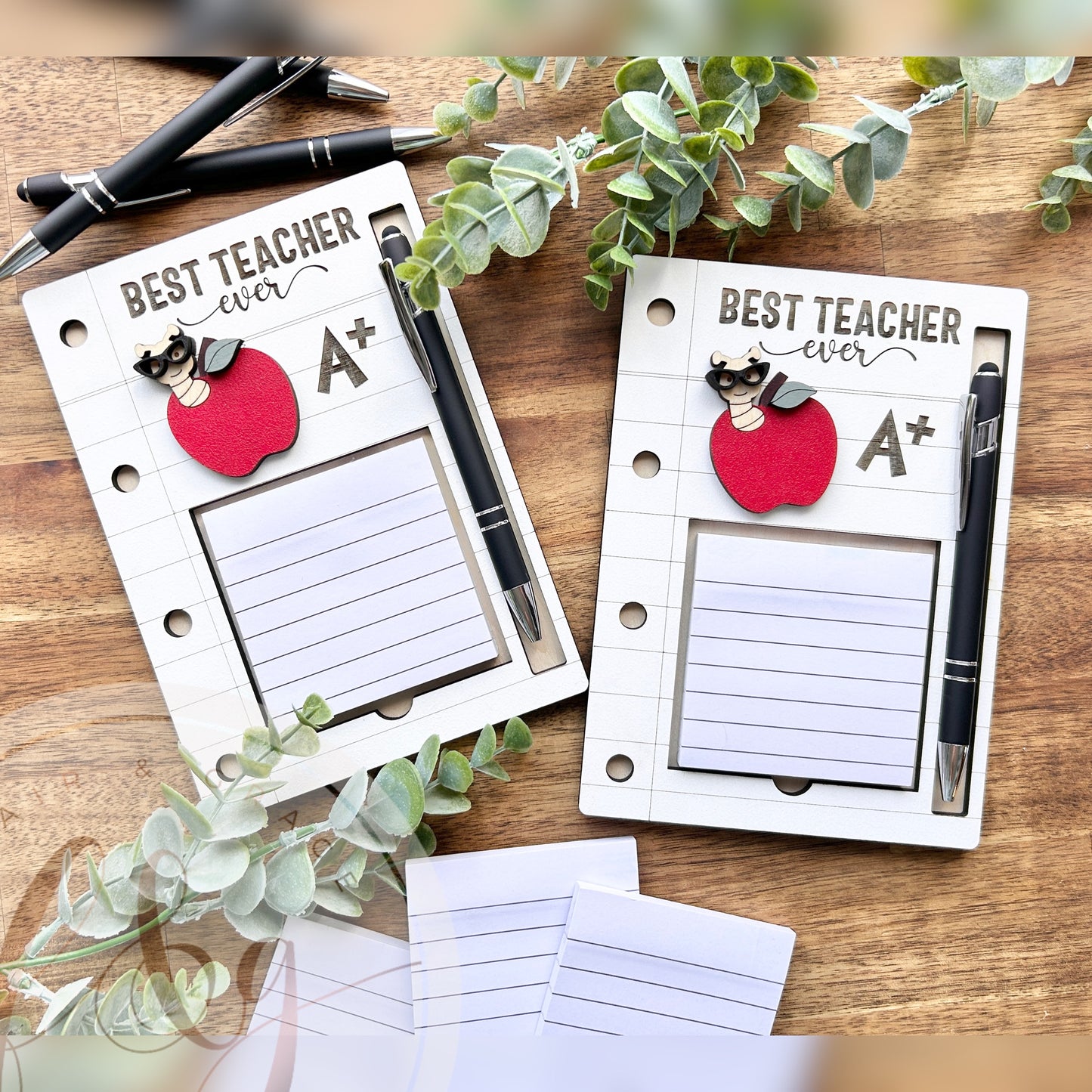 Personalised Teacher’s Note Pad and Pen Holder