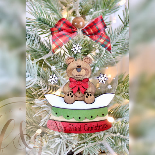 Teddy Bear / Baby’s First Christmas Snow Globe Ornament