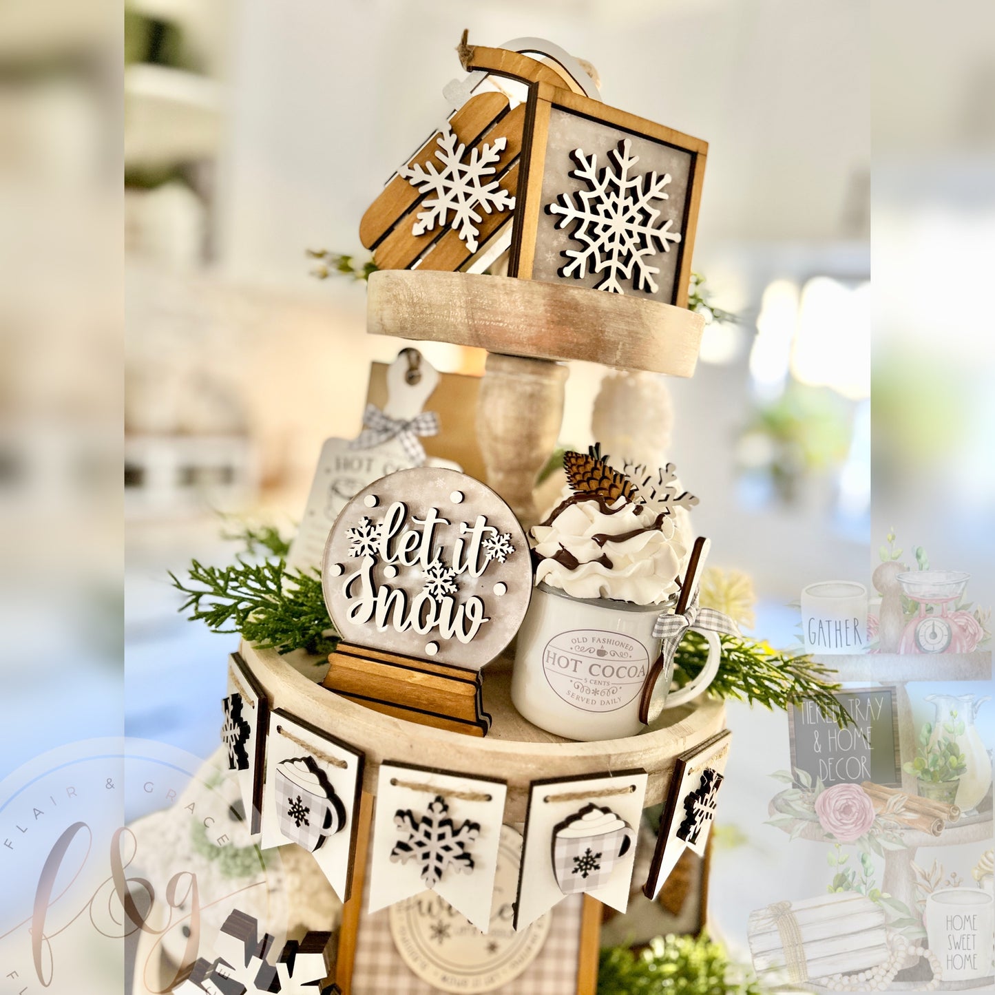 Farmhouse Winter Collection - Let it Snow Snowglobe sign