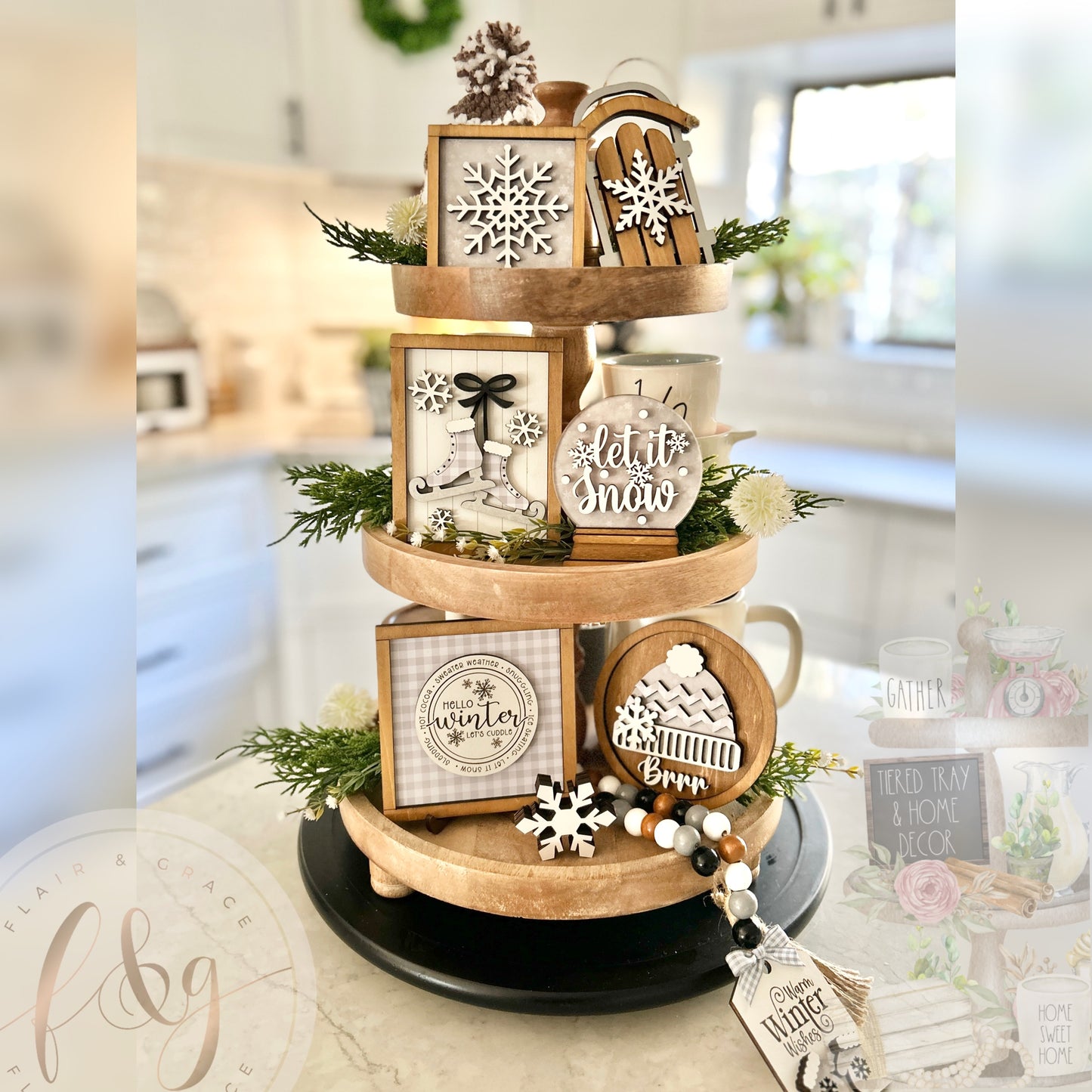 Farmhouse Winter Collection - Let it Snow Snowglobe sign