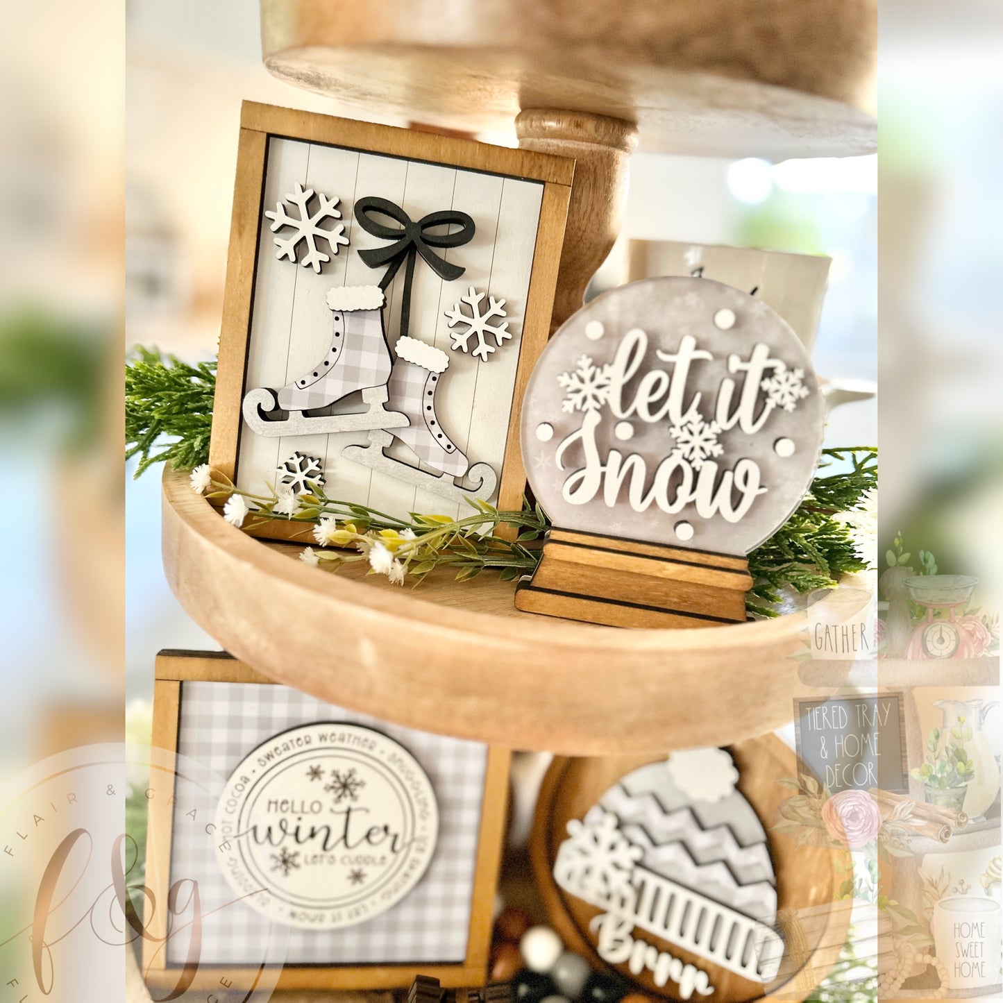 Farmhouse Winter Collection - Let it Snow Snowglobe sign