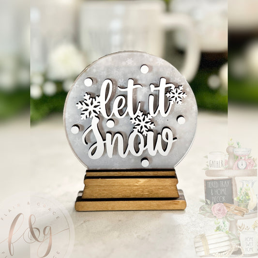 Farmhouse Winter Collection - Let it Snow Snowglobe sign