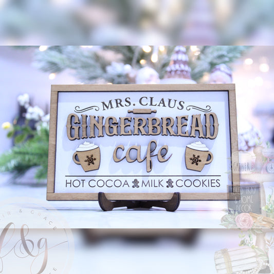 Gingerbread Dve Collection -Mrs Claus Gingerbread Cafe Sign
