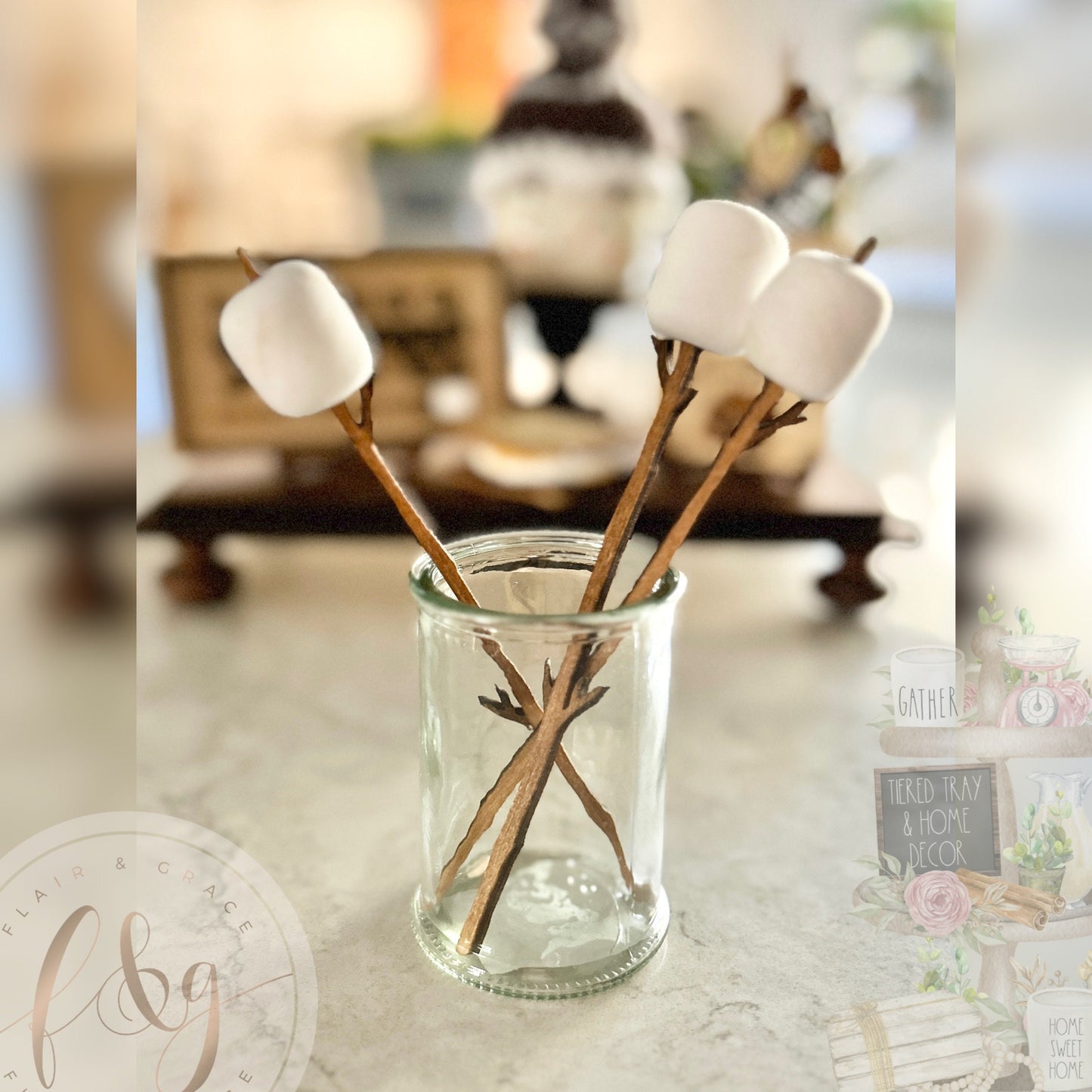 Caravan & Camping Collection - Faux Marshmallow Sticks (set of 3)