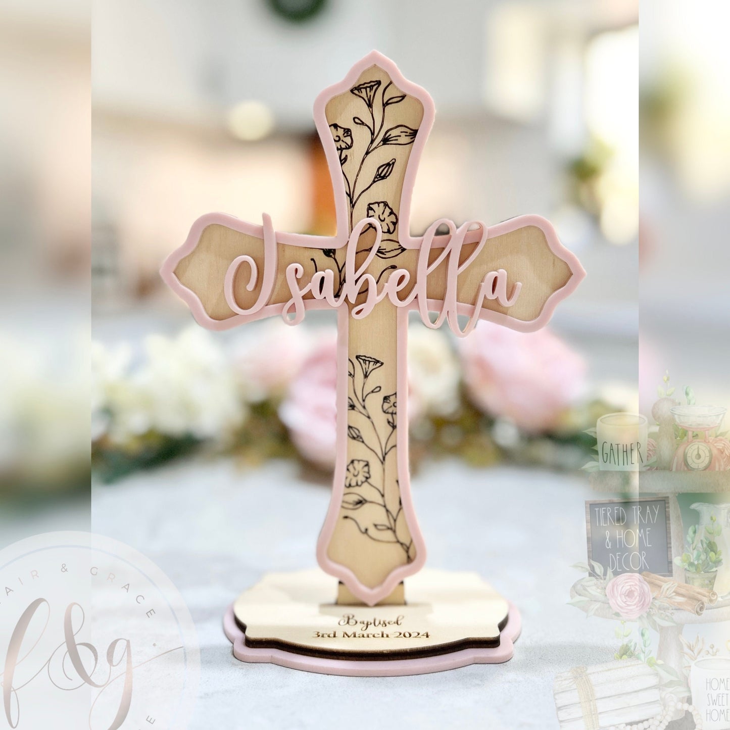 Baptism Christening Cross Gift Personalised