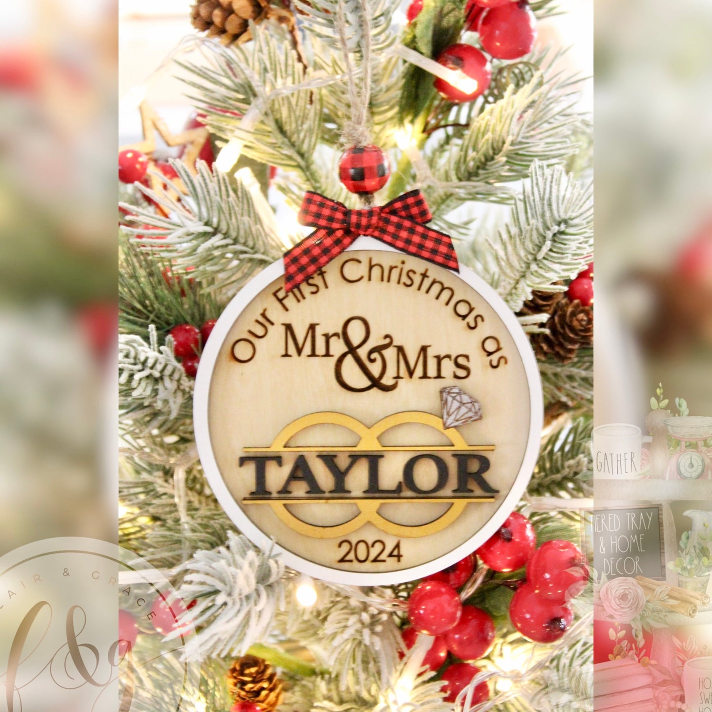 Our 1st Christmas as Mr & Mrs / Mr and Mr / Mrs and Mrs / Custom Ornament / Christmas Ornament / Tree Ornament