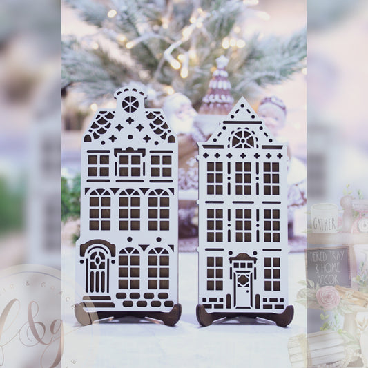 Gingerbread Dve Collection - Set of 2 Gingerbread Townhouses