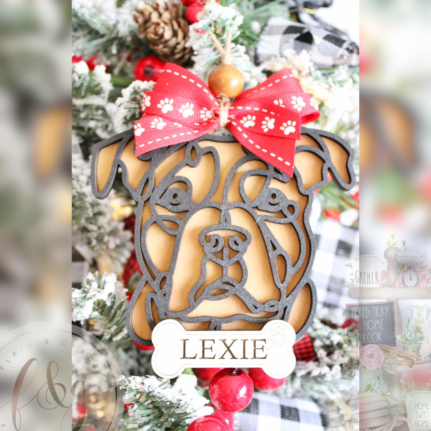 Personalised Christmas Ornament / Personalised Pet Ornament / Farmhouse Ornament / Tree Ornament / Pet Ornament / Dog Ornament