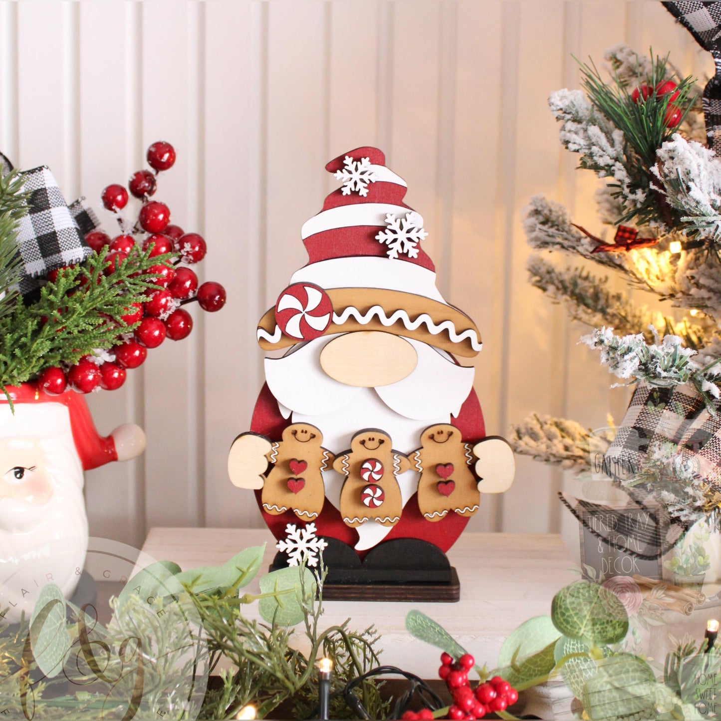 Christmas Gnome Collection / Christmas Gnome / Shelf Sitter / Mantel Decor / Festive Decor / Gingerbread