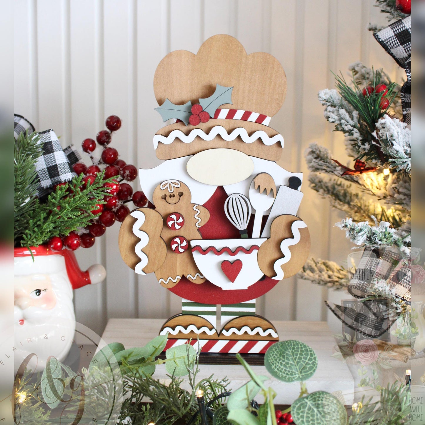 Christmas Gnome Collection / Christmas Gnome / Shelf Sitter / Mantel Decor / Festive Decor / Gingerbread