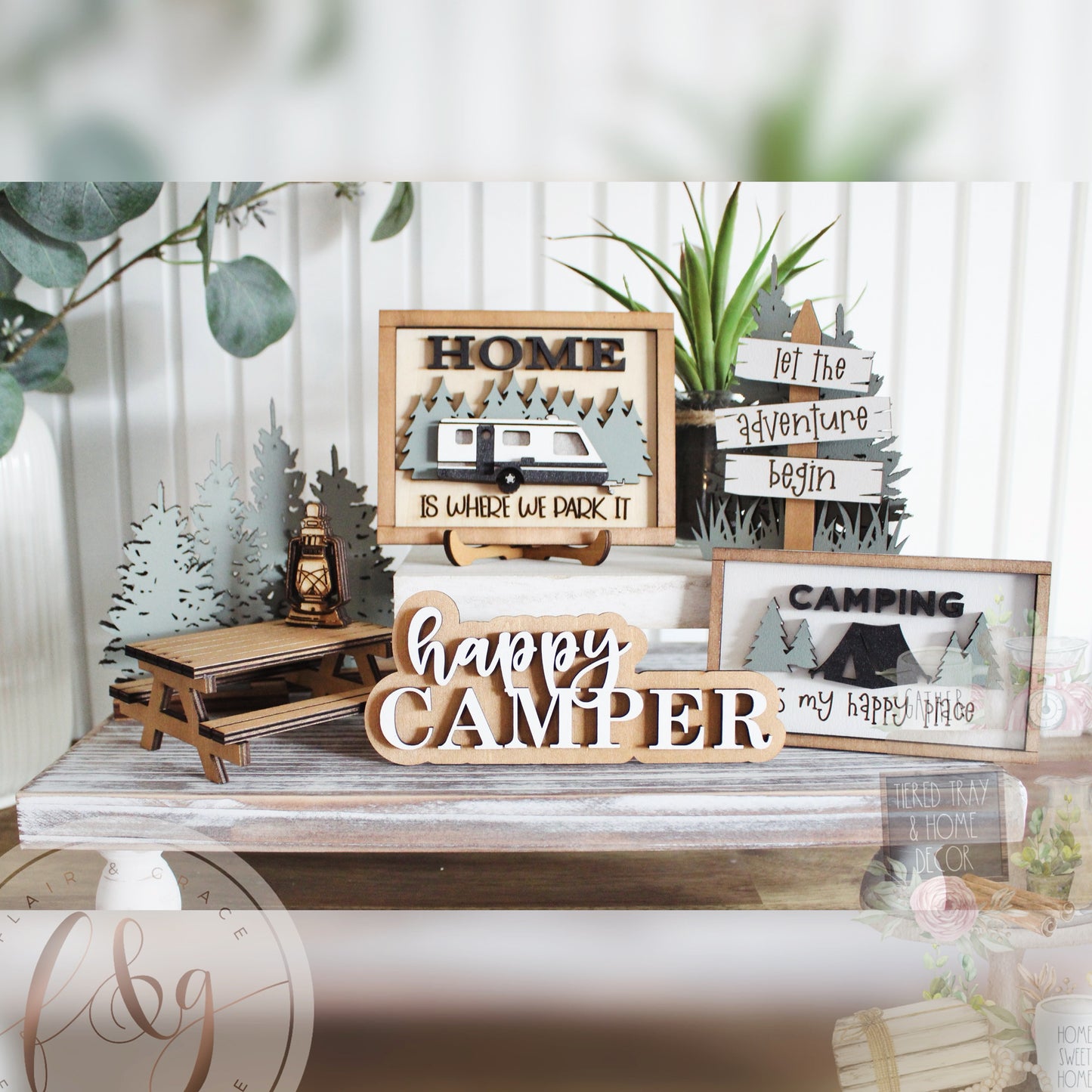 Caravan & Camping  Collection - Picnic Bench with Lantern