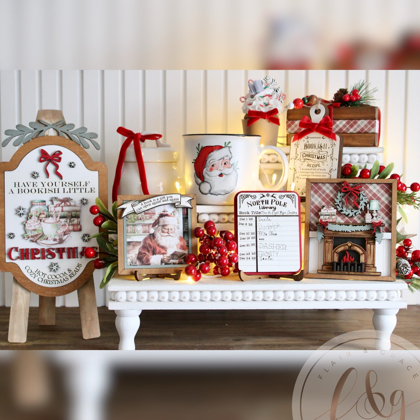 Cozy Christmas Bookshop Collection - Bookish Faux Cupcake