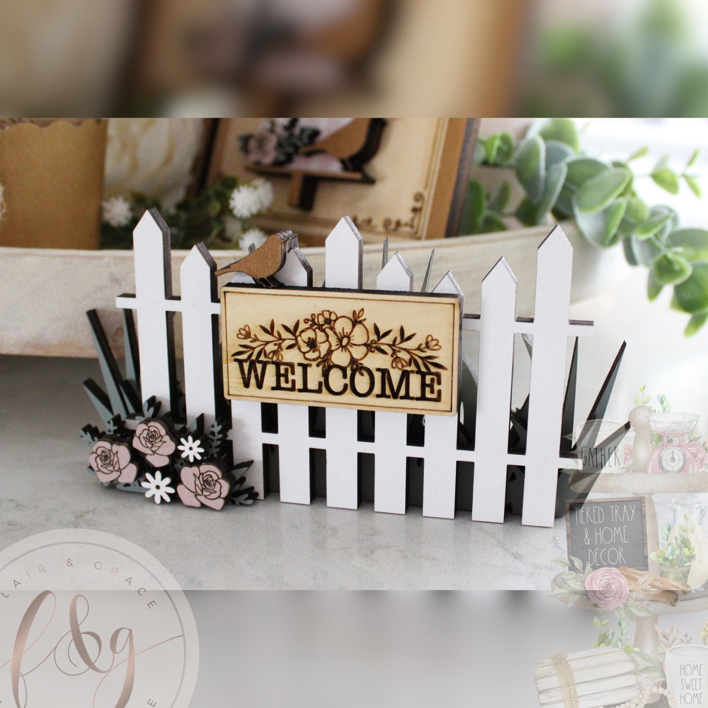 Spring Bliss Collection - Welcome Fence (freestanding)