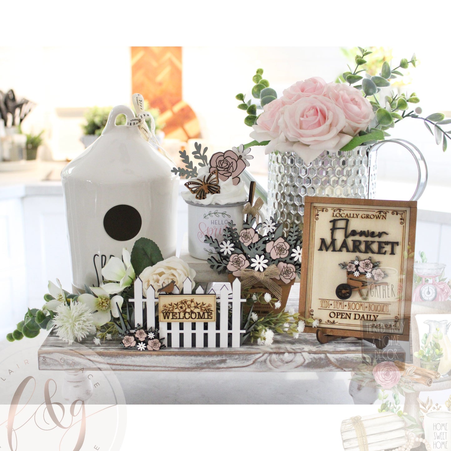 Spring Bliss Collection - Welcome Fence (freestanding)