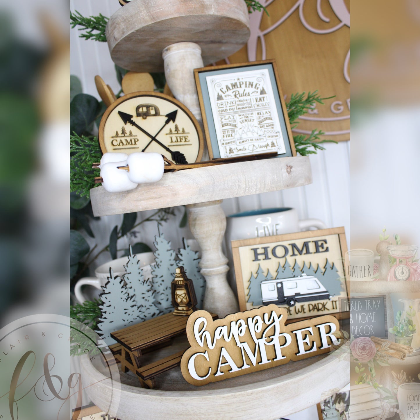 Caravan & Camping  Collection - Picnic Bench with Lantern