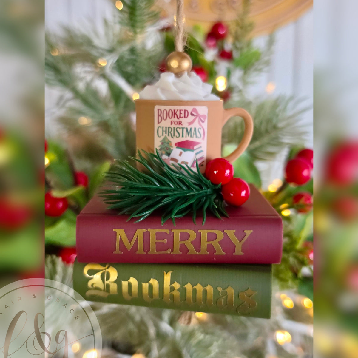 Merry Bookmas Ornament