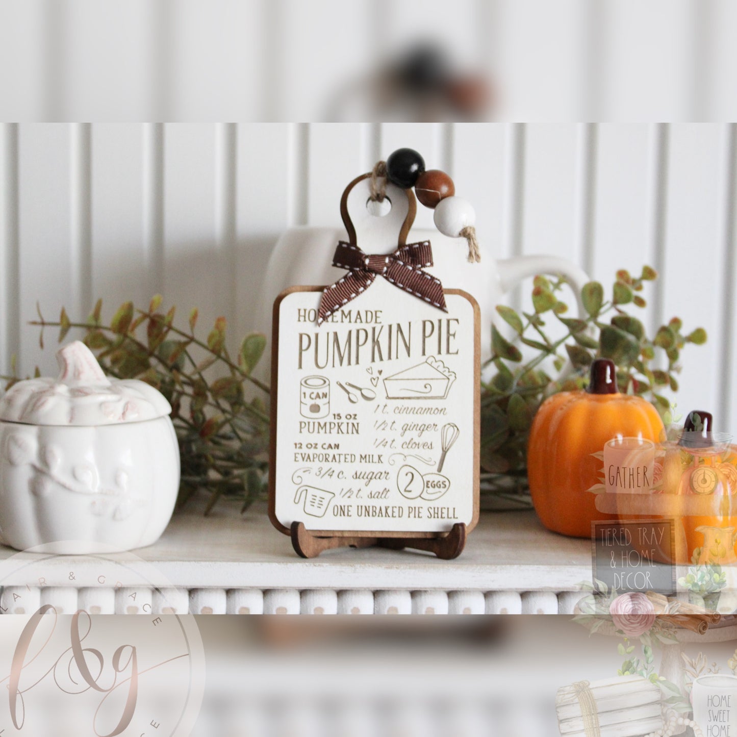 Autumn Days Collection - Pumpkin Pie Recipe Board