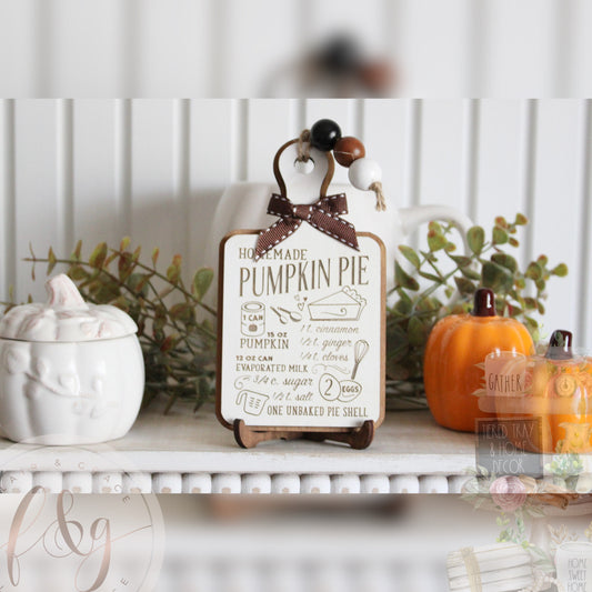Autumn Days Collection - Pumpkin Pie Recipe Board