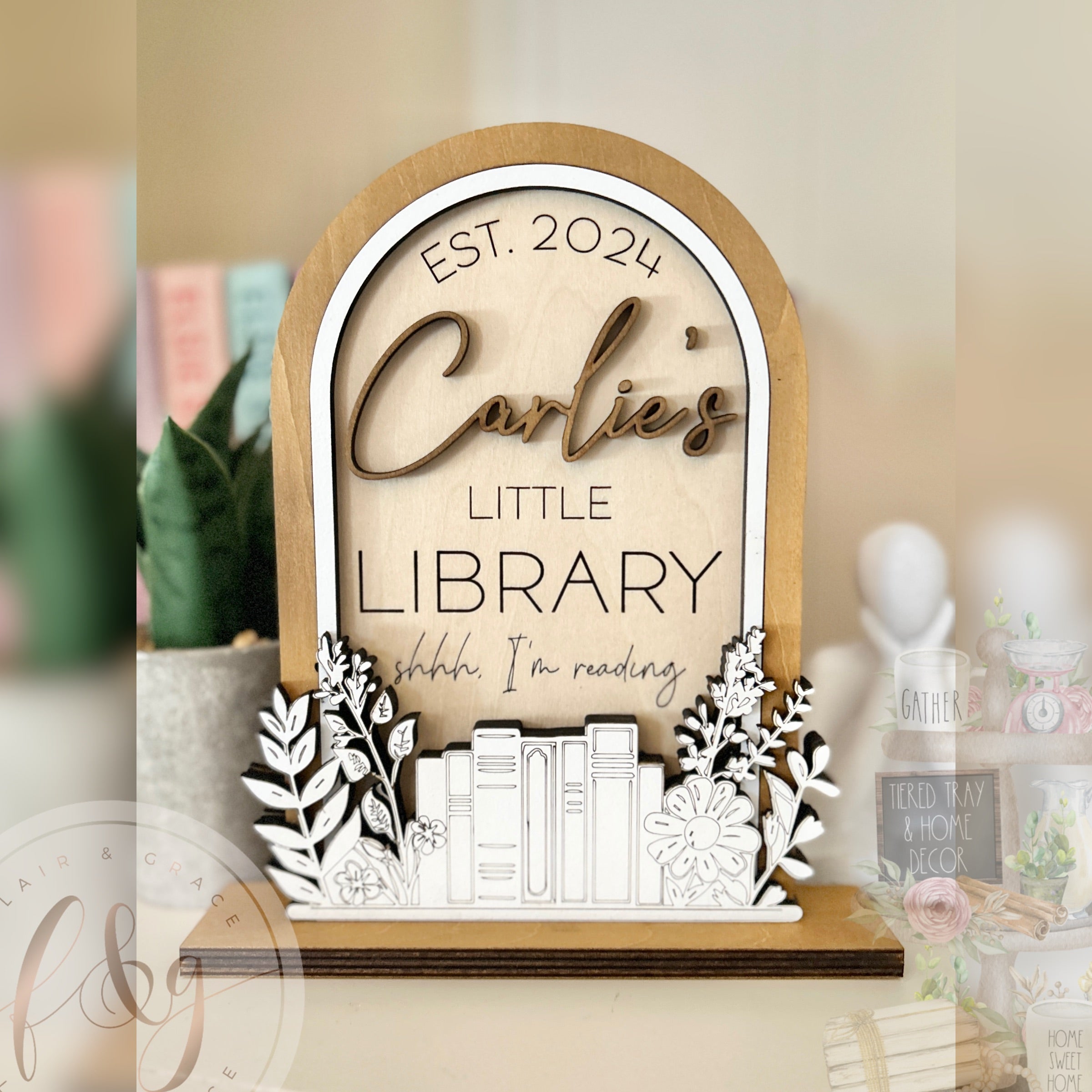 Personalised Library Sign – Flair & Grace