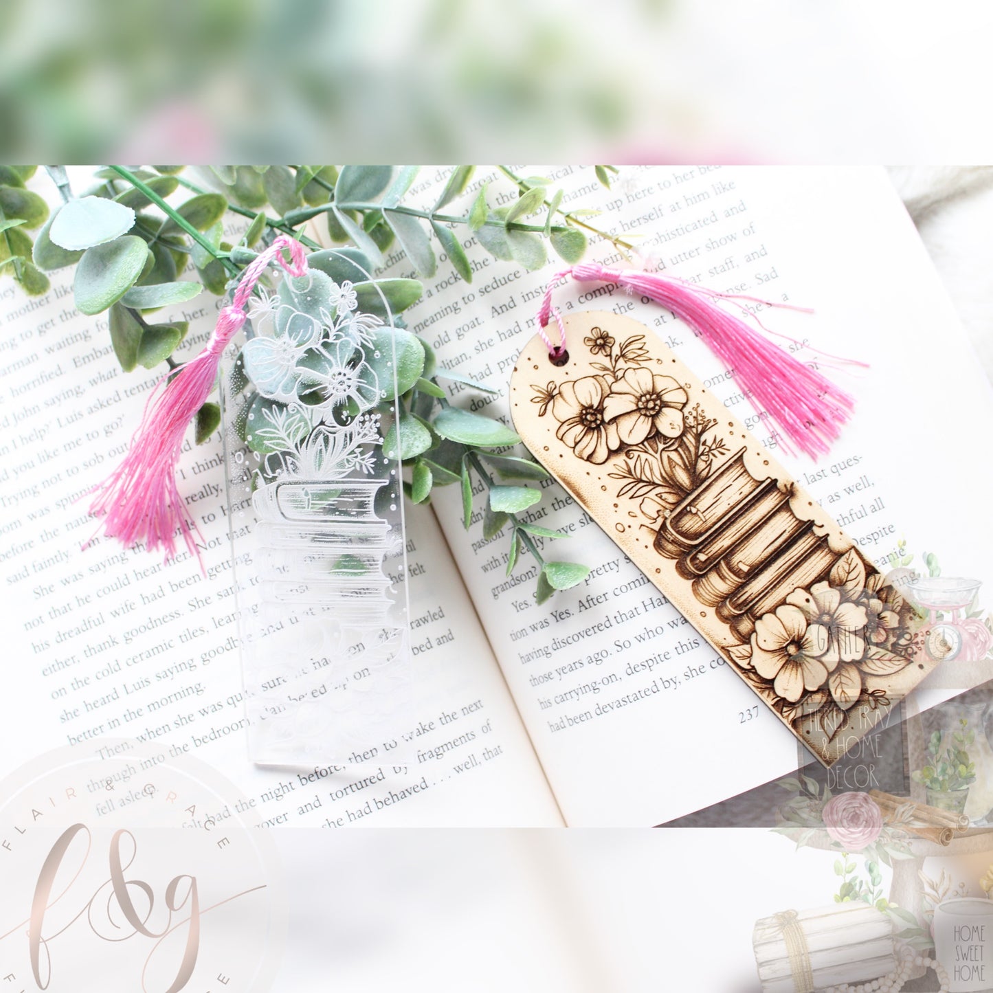 Floral Books Bookmark