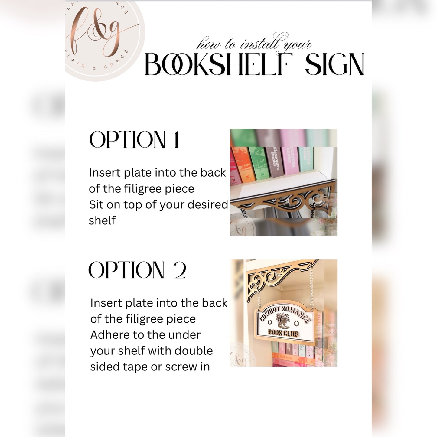 Hanging Bookshelf Signs
