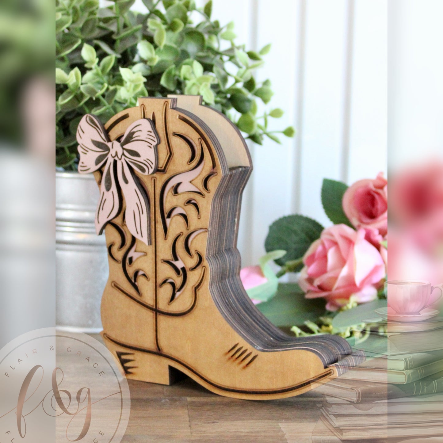 Cowboy Boot Vase