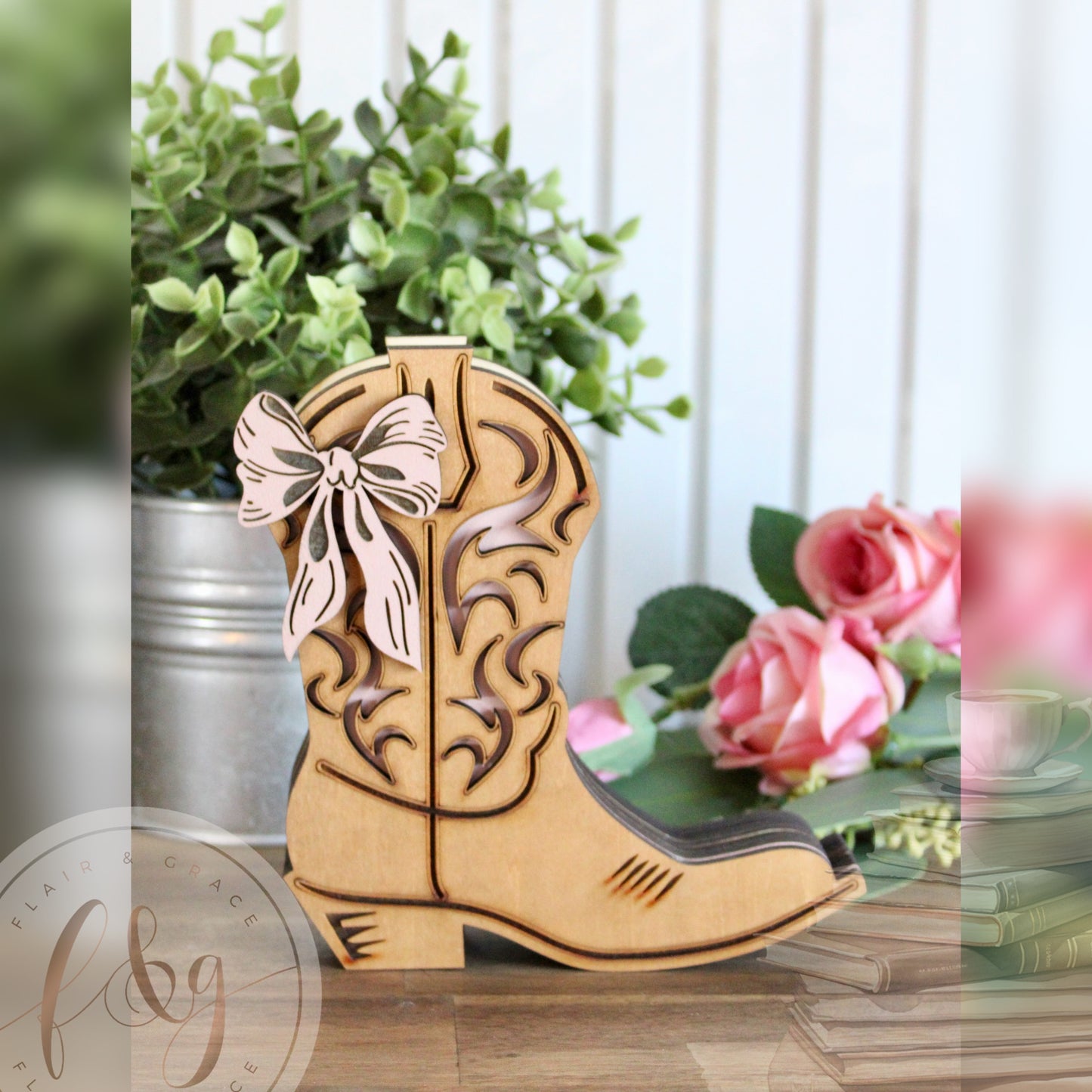 Cowboy Boot Vase