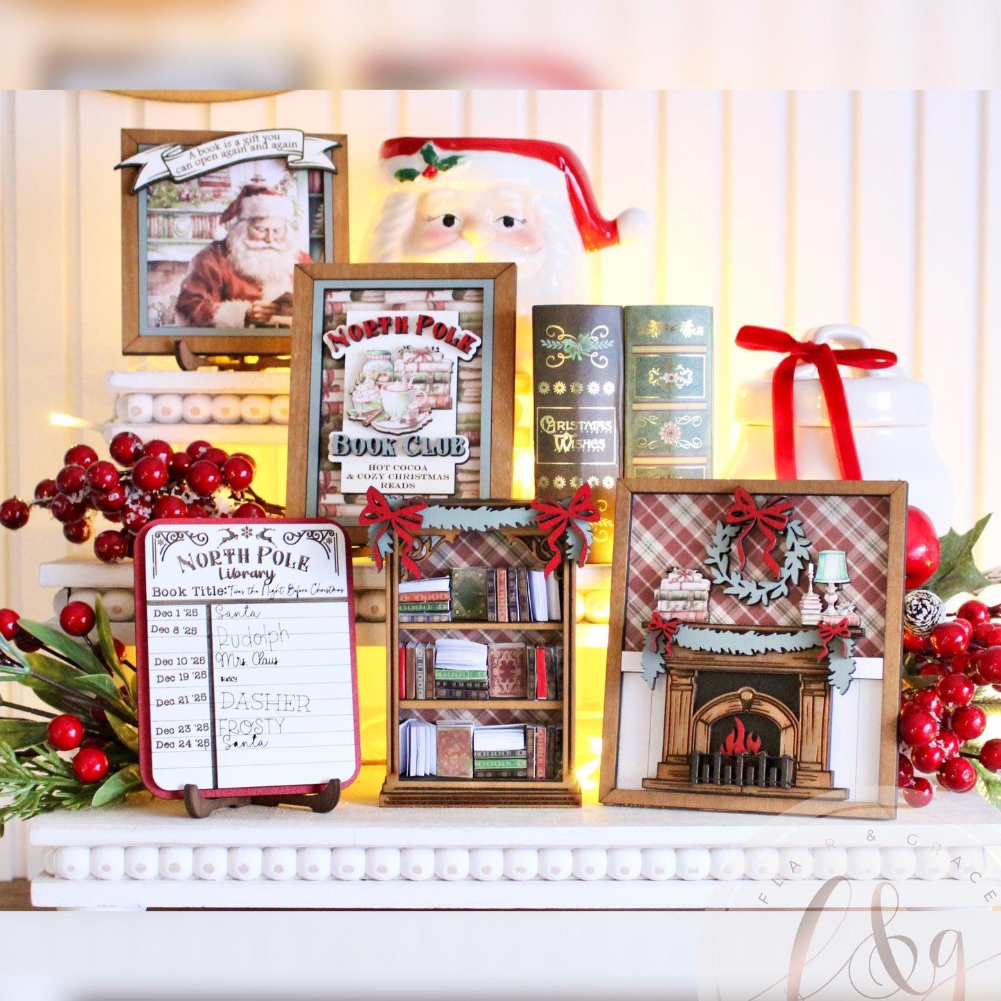 Cozy Christmas Bookshop Collection - Fireplace