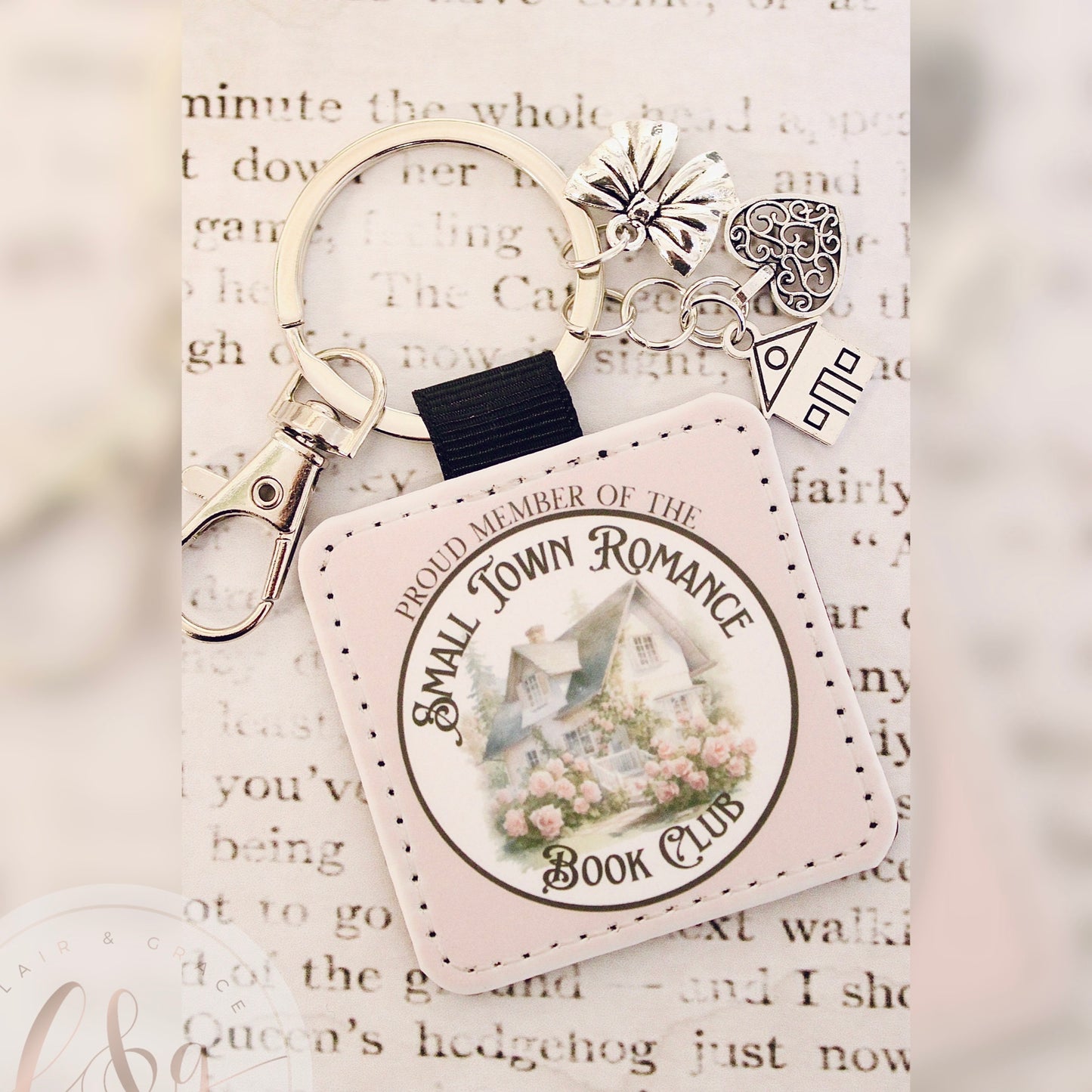 Small Town Romance Book Club Keychain