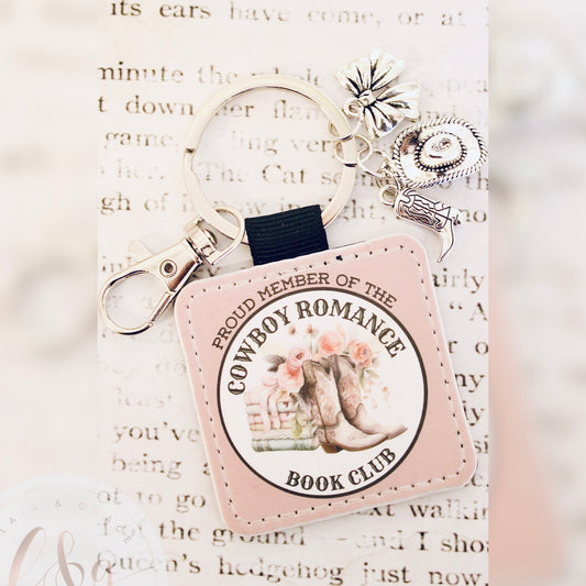 Cowboy Romance Book Club Keychain