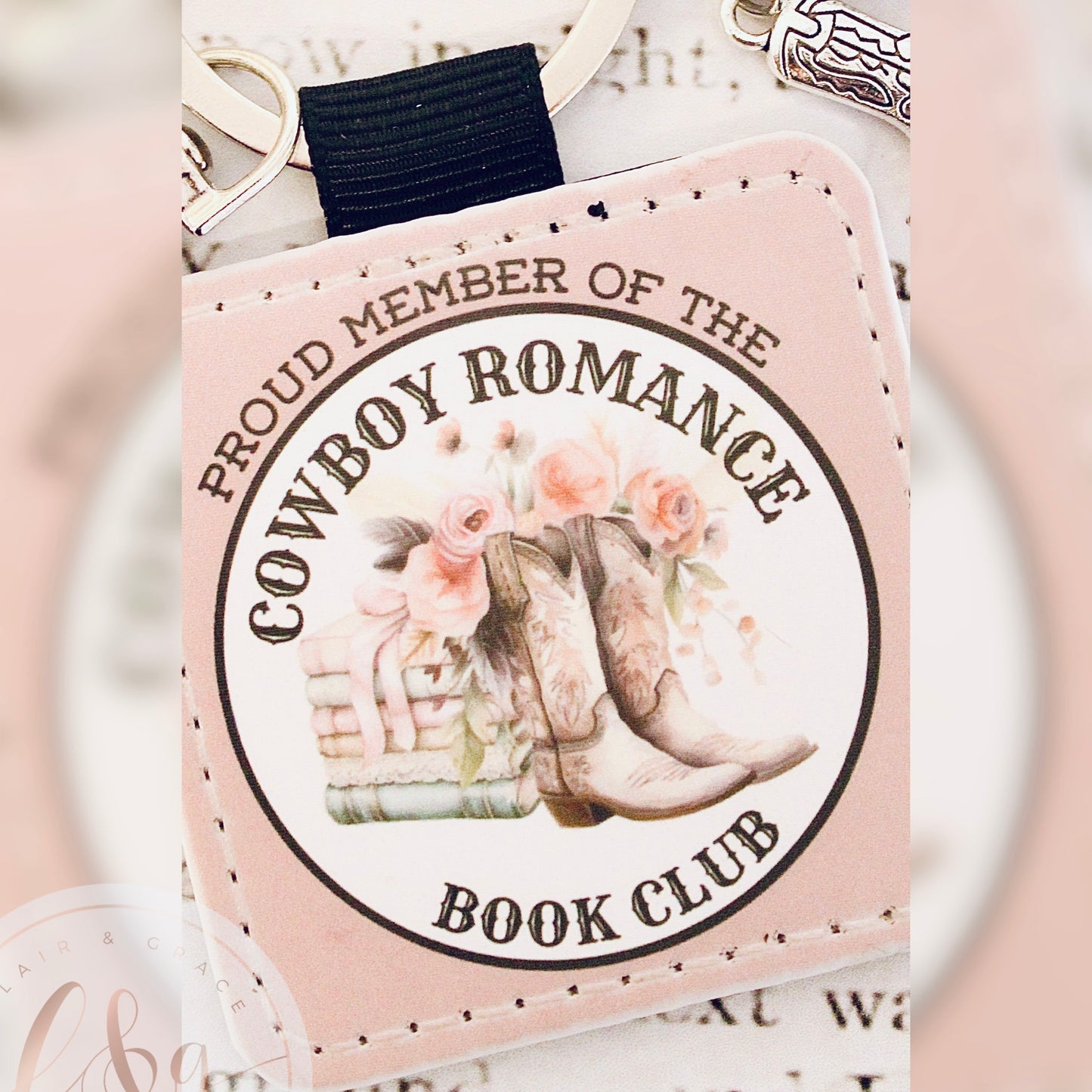 Cowboy Romance Book Club Keychain