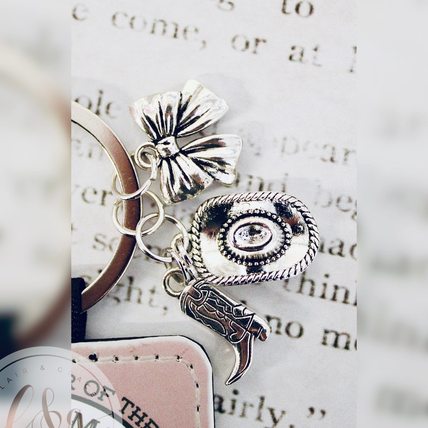 Cowboy Romance Book Club Keychain