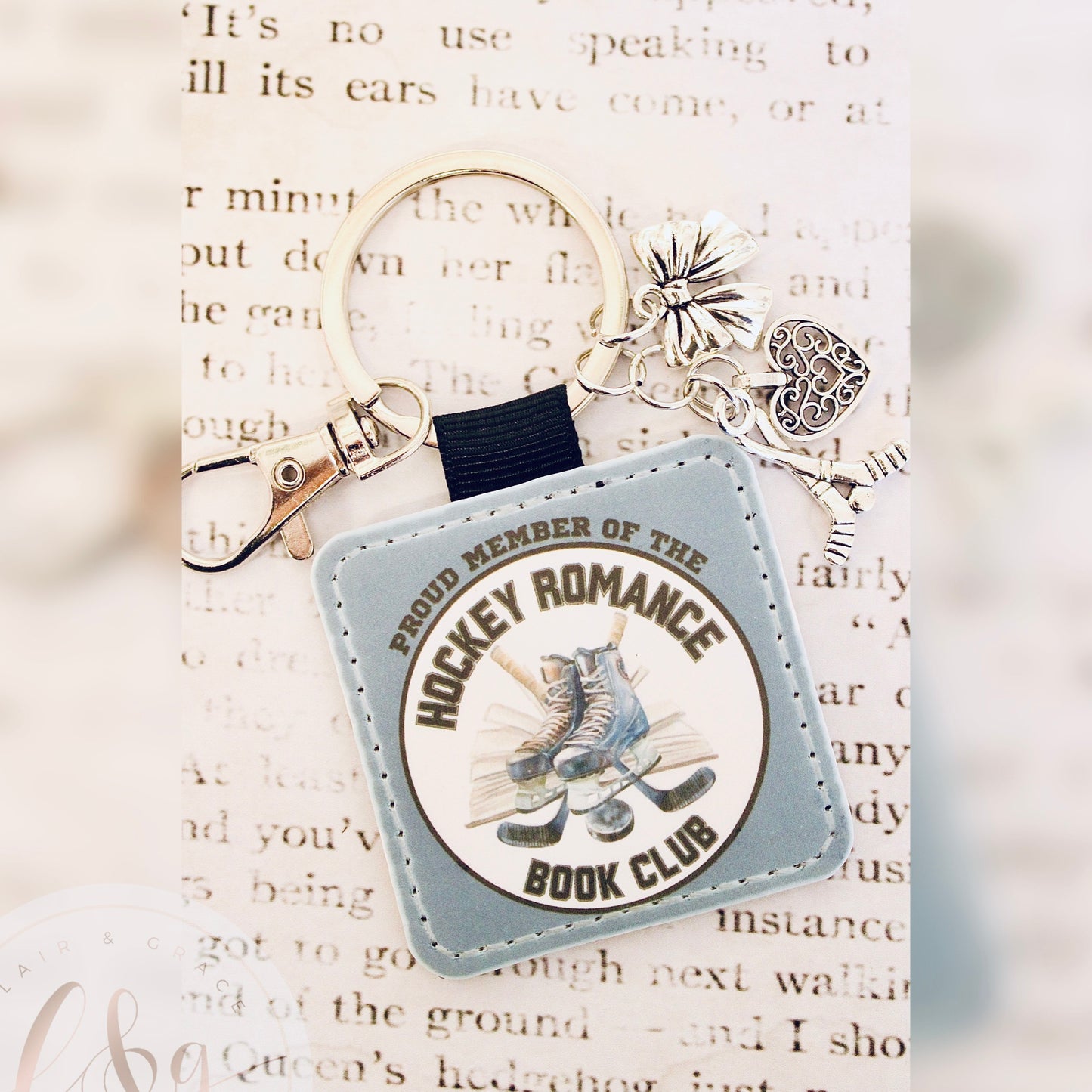 Hockey Romance Book Club Keychain